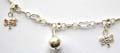 925. sterling silver anklet with multi mini dragonfly and jiggle bells deor along 