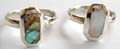 925. sterling silver ring with a abalone seashell or whtie mother of pearl seashell inlaid at center