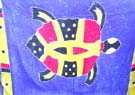 Assorted design thick rayon sarong with handpainted turtle designs