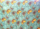 Green color rayon sarong with bright yellow butterfires pattern