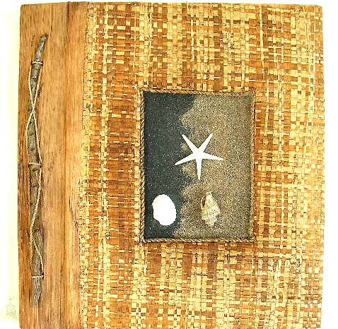 wholesale photo supply, balinese hand crafted photo album with sandy shells, star fishes