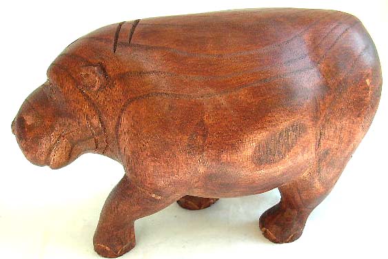 HIPPO abstract carving made of tropical hard wood