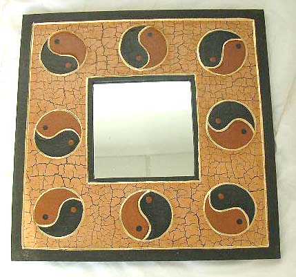hanging wall mirror wholesaler wholesale yin yang or yinyang decorative mirror frame and glass gift product 