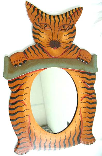 wholesale cat gift, cat home decor, gifts for cats lover wooden mirror with cat head