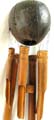 Full coconut shell top brown bamboo wind chime