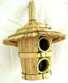 Rounded double retan bird house bamboo wind chime