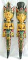 Color paintimg golden man and lady buddha statue set