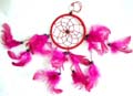 Southwestern gift wholesale dream catcher, a single catcher web holding multi beaded feather on bottom, assorted color randomly pick 