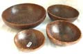 Coconut wood plate set, set of 4 pieces