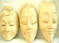 White lady face mask with sharp chin and closed eyes, assorted design randomly pick