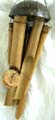 White plain wooden bamboo wind chime with half shell top