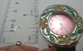 Circle clock face fashion bangle watch design enamel color flower pattern inlaid