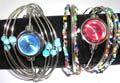 Fashion watch, wide band with assorted beads design