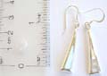 Triangle sterling silver fish hook earring with white mother of seashell
