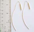 925. Sterling silver ear string (or ear thread, threader earring) earring with curve strip pattern design 