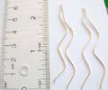 925. Sterling silver ear string (or ear thread, threader earring) earring with angular curve strip pattern design 