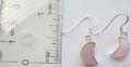 Mother of pinkish seashell sterling silver fish hook earring with moon shape design