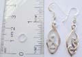An olive shape fish hook sterling silver earring with celtic knot pattern 