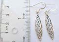 Eye shape sterling silver fish hook earring with celtic knot design