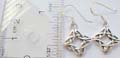 Sterling silver fish hook earring with triquetra celtic pattern
