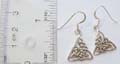 Sterling silver fish hook earring with triangle celtic pattern