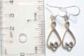 Sterling silver celtic fish hook earring with tear-drop and heart pattern 