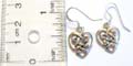 Heart shape celtic knot made of 925. sterling silver fish hook earring