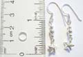 Beaded fish hook earring with hanging star on the bottom made with sterling silver 