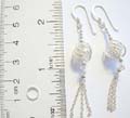 Geometrical Sterling silver earring with mini long chain design, fish hook to fit 