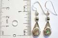Sterling silver beaded fish hook earring with mother of abolone seashell design