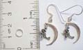 925. stamped sterling silver fish hook earring with witch flying to the moon