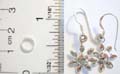 Plain silver flower fish hook earring made with solid 925. sterling silver 