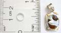 Sterling silver pendant in mini curve irregular shape design, line section genuine seashell stone