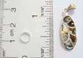 Oval shape sterling silver pendant with irregular shape abalone seashell design