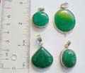 Assorted genuine green agate stone made of 925. sterling silver pendant, randomly picked by warehouse staff
