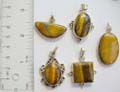 Assorted genuine tiger eye with assorted design made of 925. sterling silver pendant