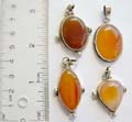 Solid 925.sterling silver pendant with assorted agate gemstone inlaid, randomly picked by warehouse staff
