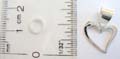 Plain cut-out heart shape sterling silver pendant