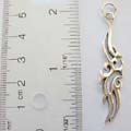 Tattoo sterling silver pendant with fire pattern