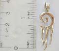 Spiral with wavy hanging on bottom made of 925. sterling silver pendant 