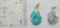 Oval shape sterling silver pendant with line section embedded turquoise or mother of seashell, randomly picked by warehouse staff