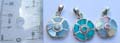 Assorted sterling silver pendant with mother of pearl, paua (abalone shell) seashell or turquoise in flower design. Randomly pick by wholesale people.