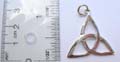 Cut-out Celtic knot pendant in triangle shape made of 925. sterling silver.