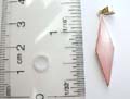 Short diamond shape patter design sterling silver pendant with pink mother of pearl seashell inlay. 