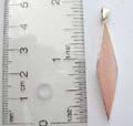Long diamond shape pattern design sterling silver pendant with pink mother of pearl seashell inlay.