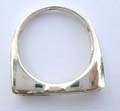 925. Sterling silver ring with assorted mother of seashell inlaid, flat wide band design