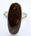 Olive shape coconut shell wood  made of 925. sterling silver ring