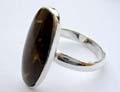 Olive shape coconut shell wood  made of 925. sterling silver ring