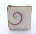 Square shiva's eye seashell made of 925. stamped sterling silver ring