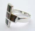 5 square forming in cross pattern with lapis stone made of 925. sterling silver ring